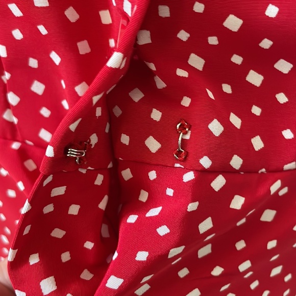 Liz Claiborne vintage red and and white square midi dress Size 8P - Picture 8 of 12
